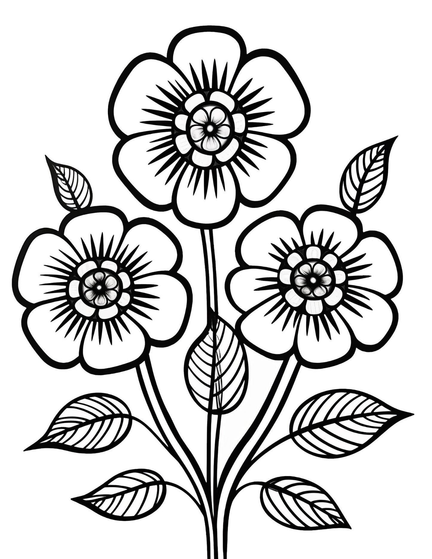 Folk Art Coloring Book | 25-Page Canva Template with Traditional Folk-Inspired Designs | Creative Coloring Pages for All Ages - Social Canvas