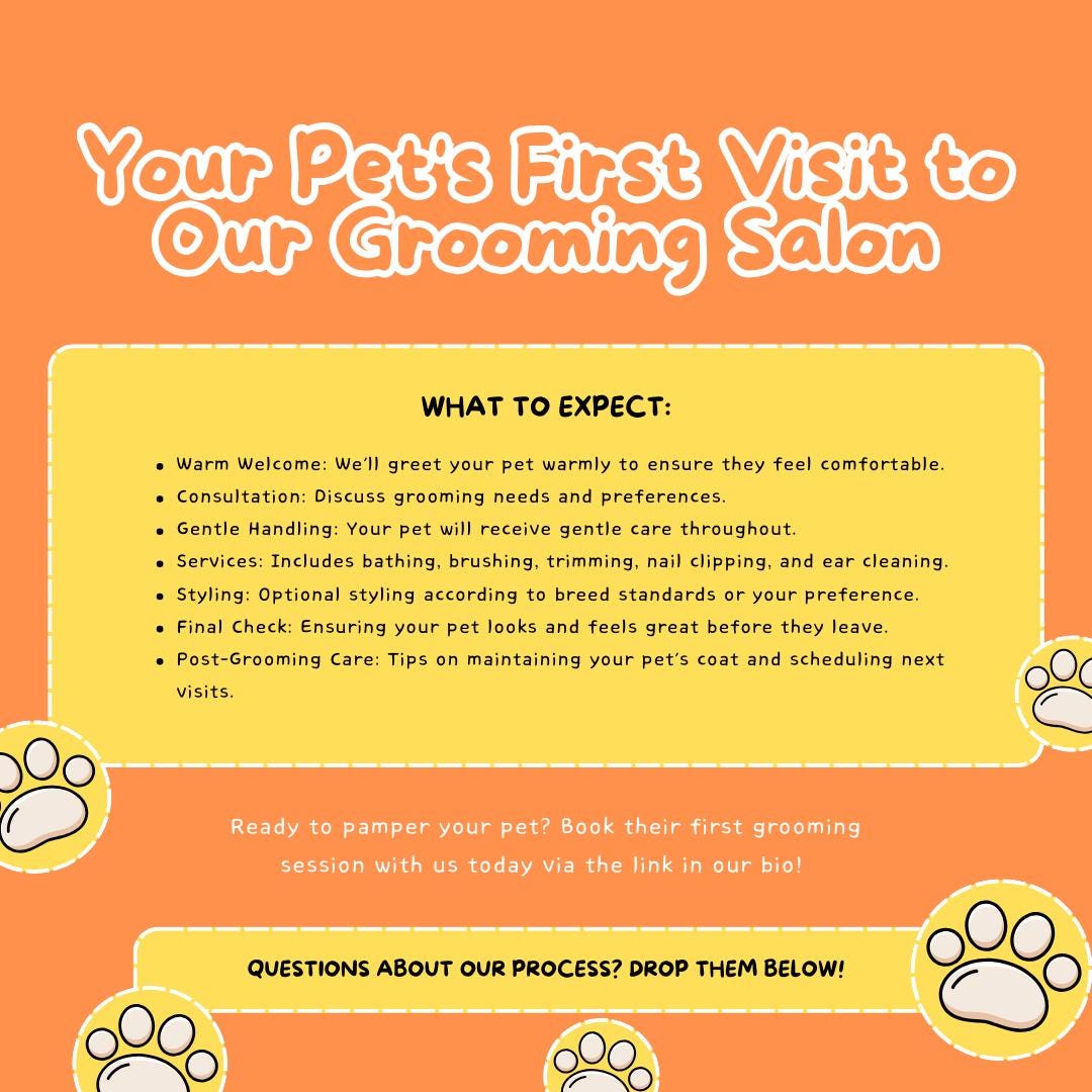 30 Pet Grooming Social Media Templates | Pet Care, Dog Grooming & Salon Marketing | Social Media Planner, Analytics Guide - Social Canvas