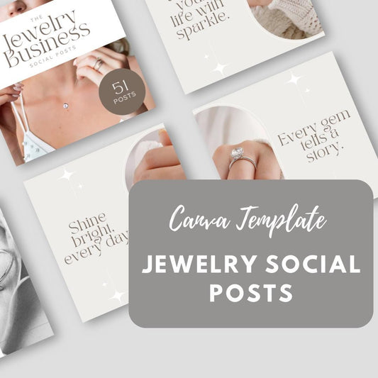 Jewelry Social Media Canva Templates | Elegant Instagram & Pinterest Marketing Kit for Jewelry Brands - Social Canvas