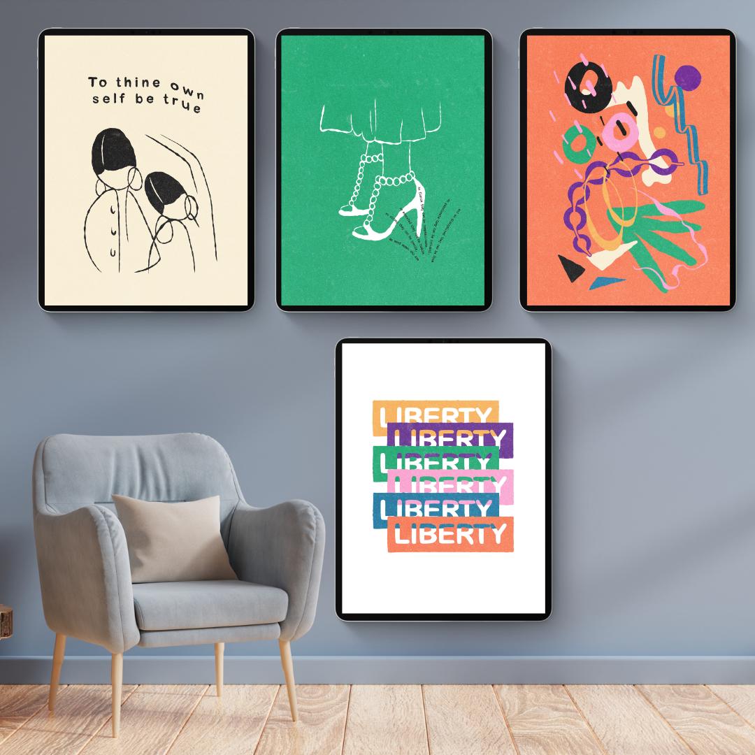 50 Modern Art Prints | Digital Wall Art | Printable Home & Office Decor | Abstract, Boho and Colorful Aesthetic Prints | Instant Download - Social Canvas