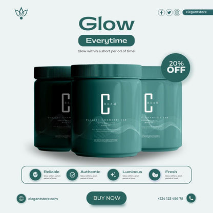 4 Minimalist Cosmetic Product Canva Templates | Social Media Planner and Analytics Guide | Canva Template Bundle - Social Canvas