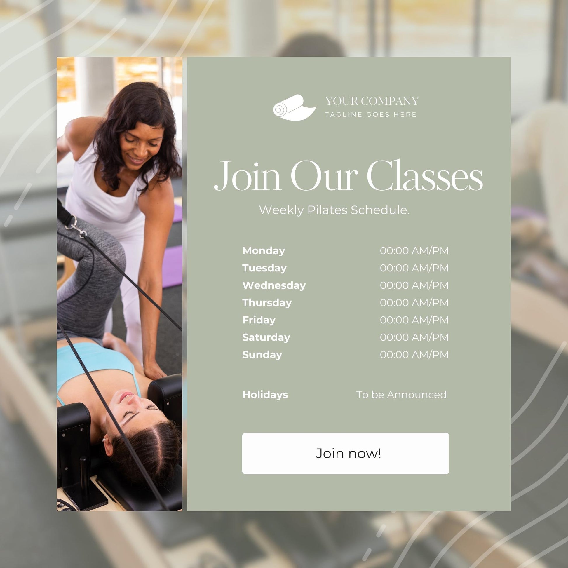 Pilates Social Media Templates | Editable Canva Templates | Fitness, Wellness & Studio Marketing Graphics | Instant Download - Social Canvas