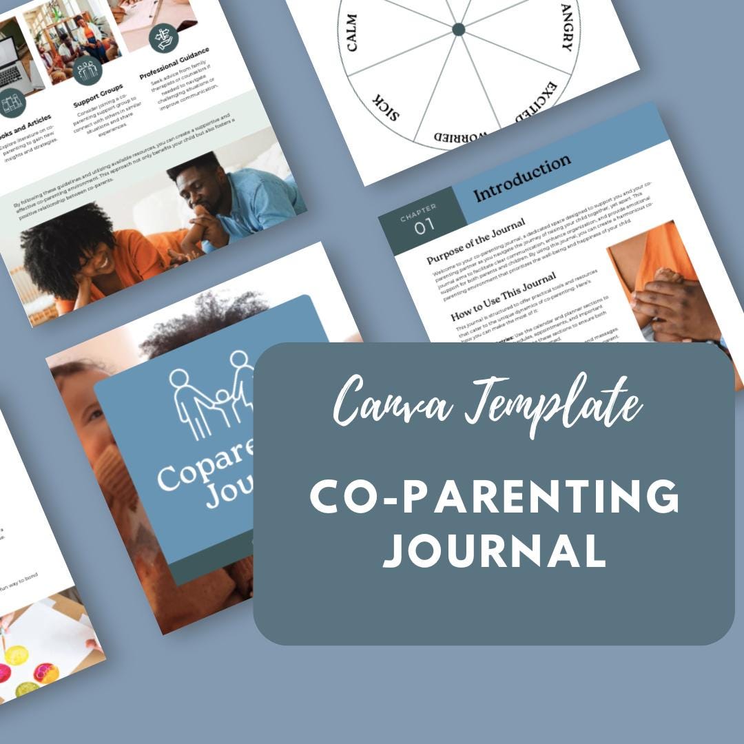 Co-Parenting Journal | Printable Digital Planner for Separated Parents | Shared Custody Organizer | Child’s Well-being | Editable on Canva - Social Canvas