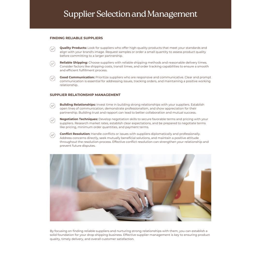 Drop Shipping Business Planner | E-Commerce Startup Guide | Supplier & Marketing Tracker - Social Canvas