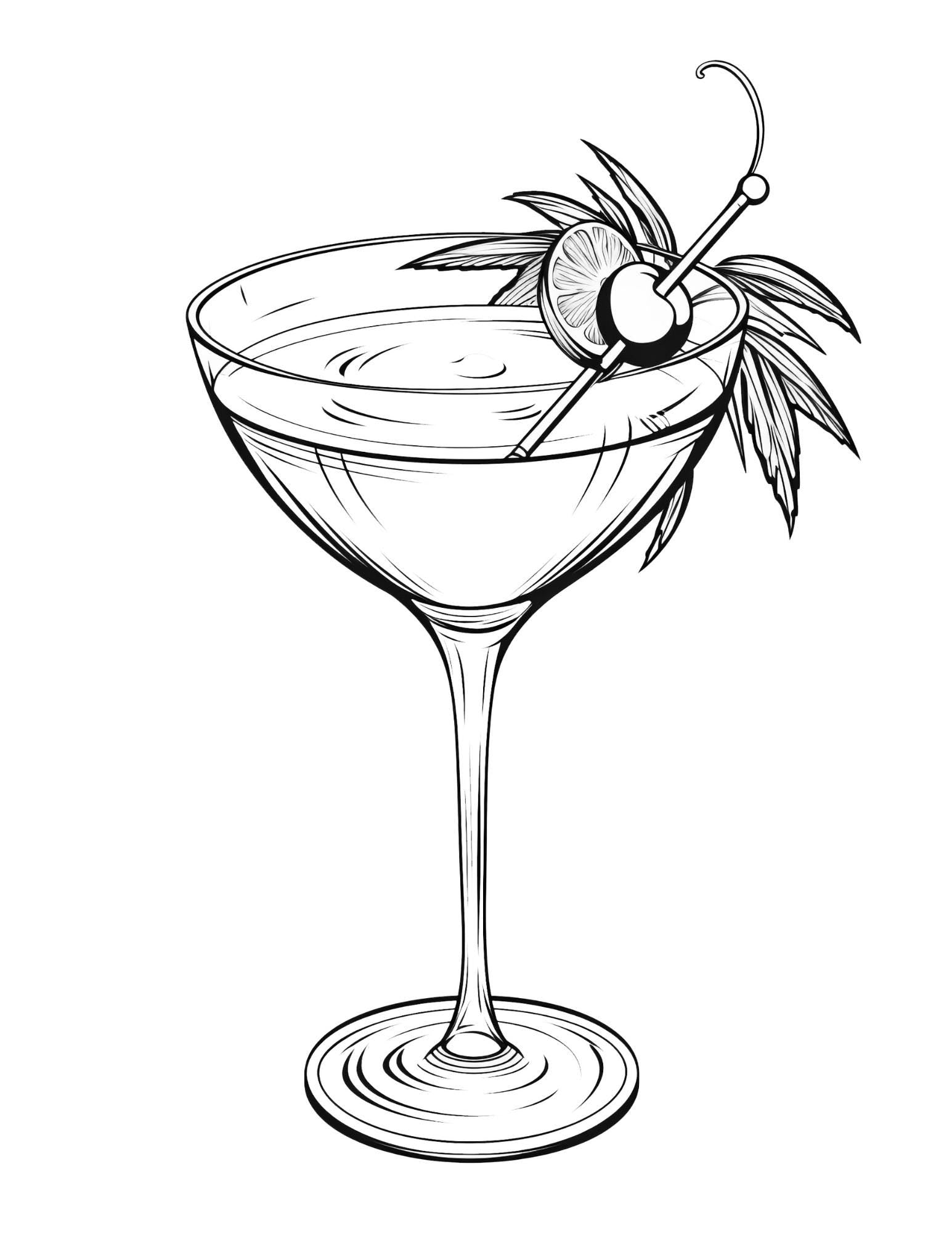 Cocktail Coloring Book | 25-Page Canva Template with Stylish Drink Designs | Fun Cocktail-Themed Coloring Pages for Adults - Social Canvas