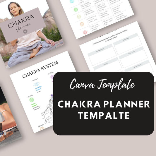 Chakra Planner Canva Template | Printable Chakra Journal | Energy Healing Tracker | Mindfulness & Meditation Planner | Digital Download - Social Canvas