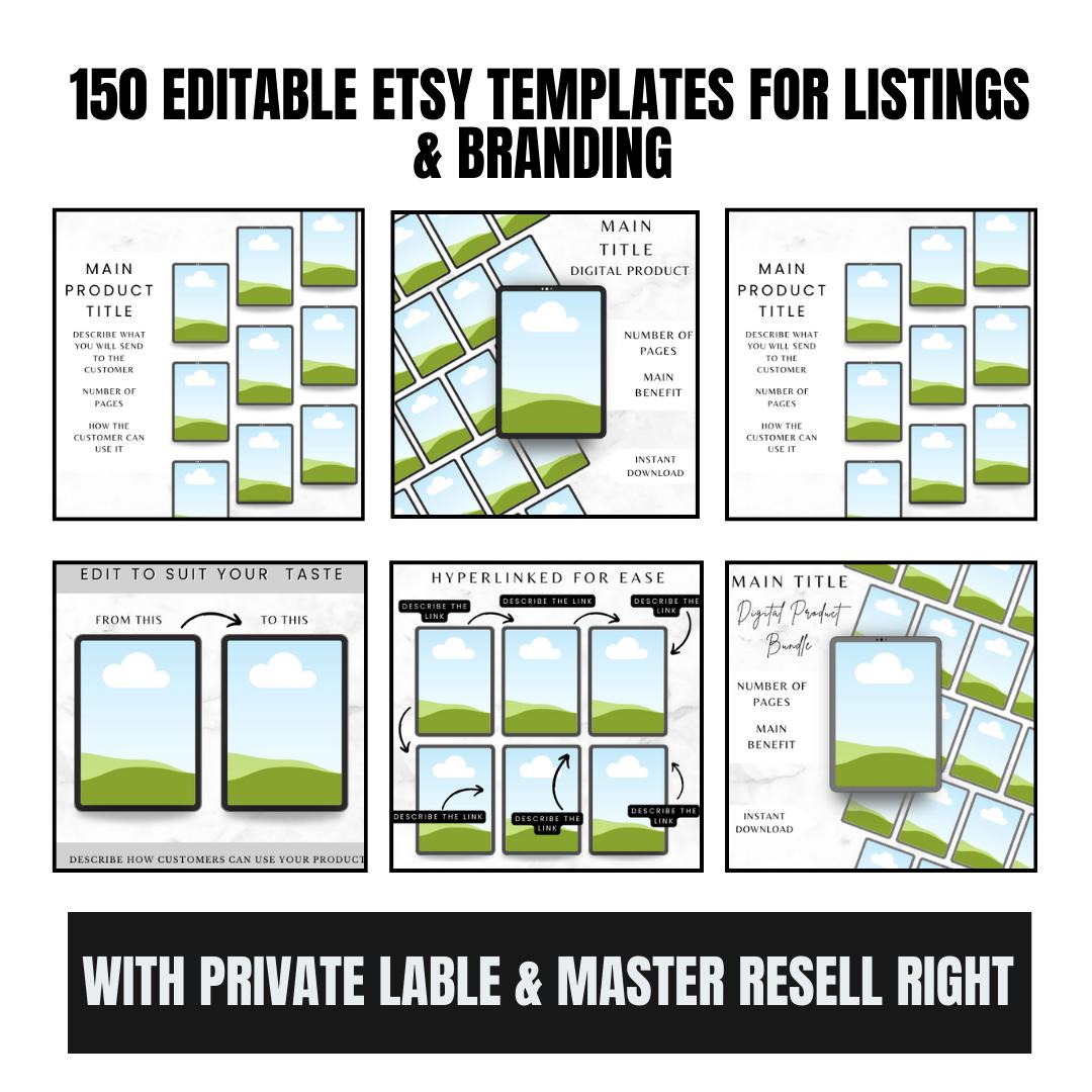 MRR Etsy Starter Kit | 500 Digital Art Prints | Passive Income Etsy Business | Faceless Marketing Guide | Digital Download - Social Canvas