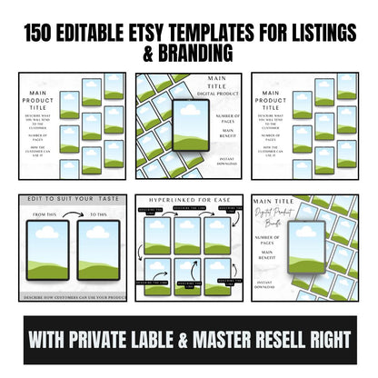 MRR Etsy Starter Kit | 500 Digital Art Prints | Passive Income Etsy Business | Faceless Marketing Guide | Digital Download - Social Canvas