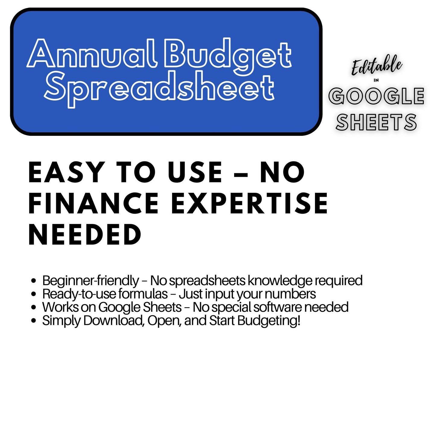 Annual Budget Spreadsheet | Editable Google Sheets Template | Business & Household Budget Planner | 2025 Financial Tracker - Social Canvas