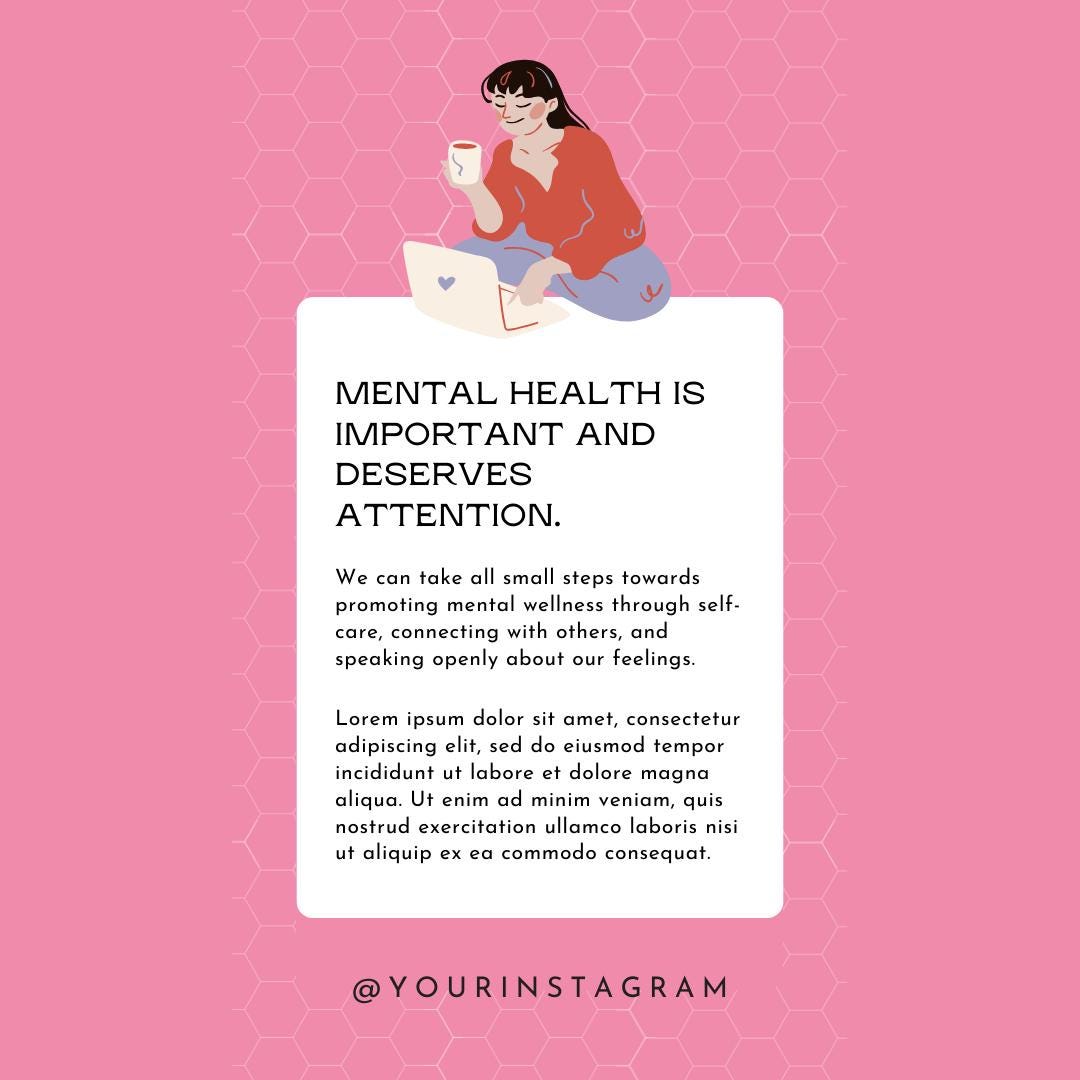 Mental Health Instagram Story Templates Canva | Self-Care and Wellness Social Media Kit | Inspirational and Mindfulness Posts - Social Canvas