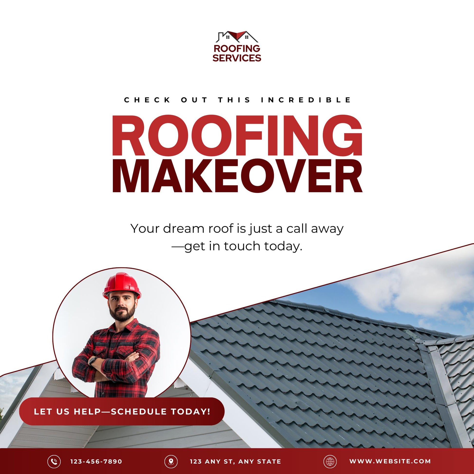 30 Roofing Social Media Templates | Social Media Planner and Analytics Guide | Roofing Business Instagram and Facebook Posts - Social Canvas