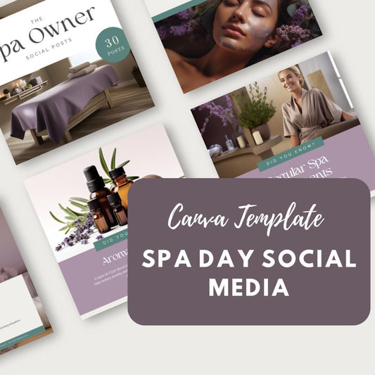 Spa Social Media Canva Templates | Wellness & Self-Care Instagram Marketing Kit for Spa Owners - Social Canvas