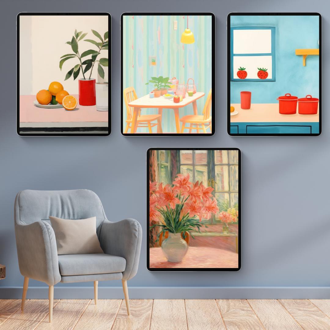 100 Food-Themed Art Prints | Printable Kitchen Wall Art | Retro, Aesthetic & Modern Food Illustrations | Instant Download - Social Canvas