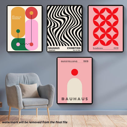 50 Bauhaus Exhibition Posters | Bauhaus Art Prints | 50 Printable Posters Bundle - Social Canvas