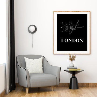 Modern 5 Subway Art Prints, New York, Paris, London, Berlin Minimalist Black and White City Map Poster, Contemporary Urban Wall Art - Social Canvas