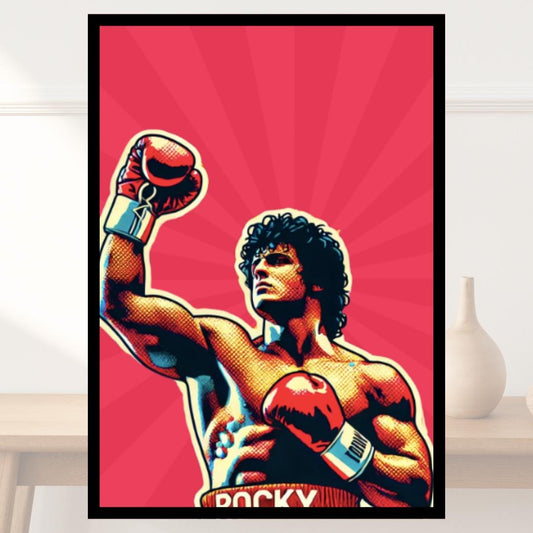 Rocky Style Pop Art Poster - Iconic Boxing Champion Wall Decor - Social Canvas