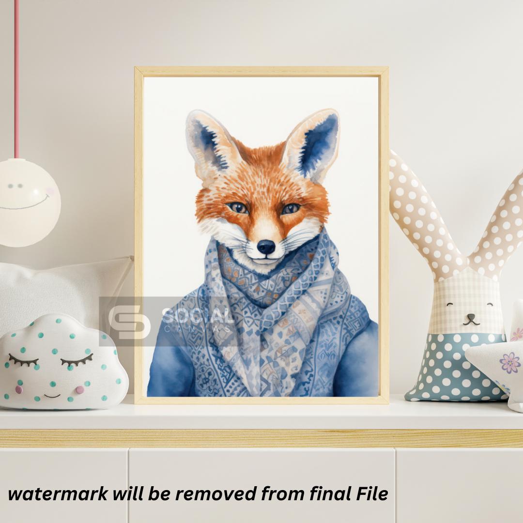 Whimsical Dog in Top Hat Art Print - Bold Black, White, and Red Modern Wall Decor | 200 Kids Wall Art Prints - Social Canvas