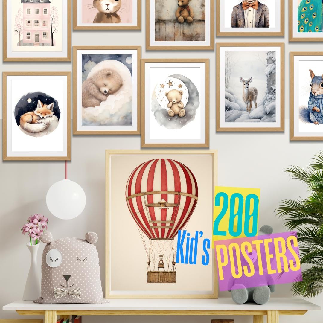 Party Cat Art Print with Festive Hat - Playful Pink Background Wall Decor | 200 Kids Wall Art Prints - Social Canvas