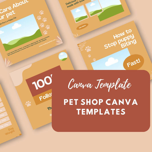 Pet Shop Canva Templates | Social Media Marketing Kit for Pet Stores and Animal Services | Pet Care and Promotion Posts | Digital Download - Social Canvas
