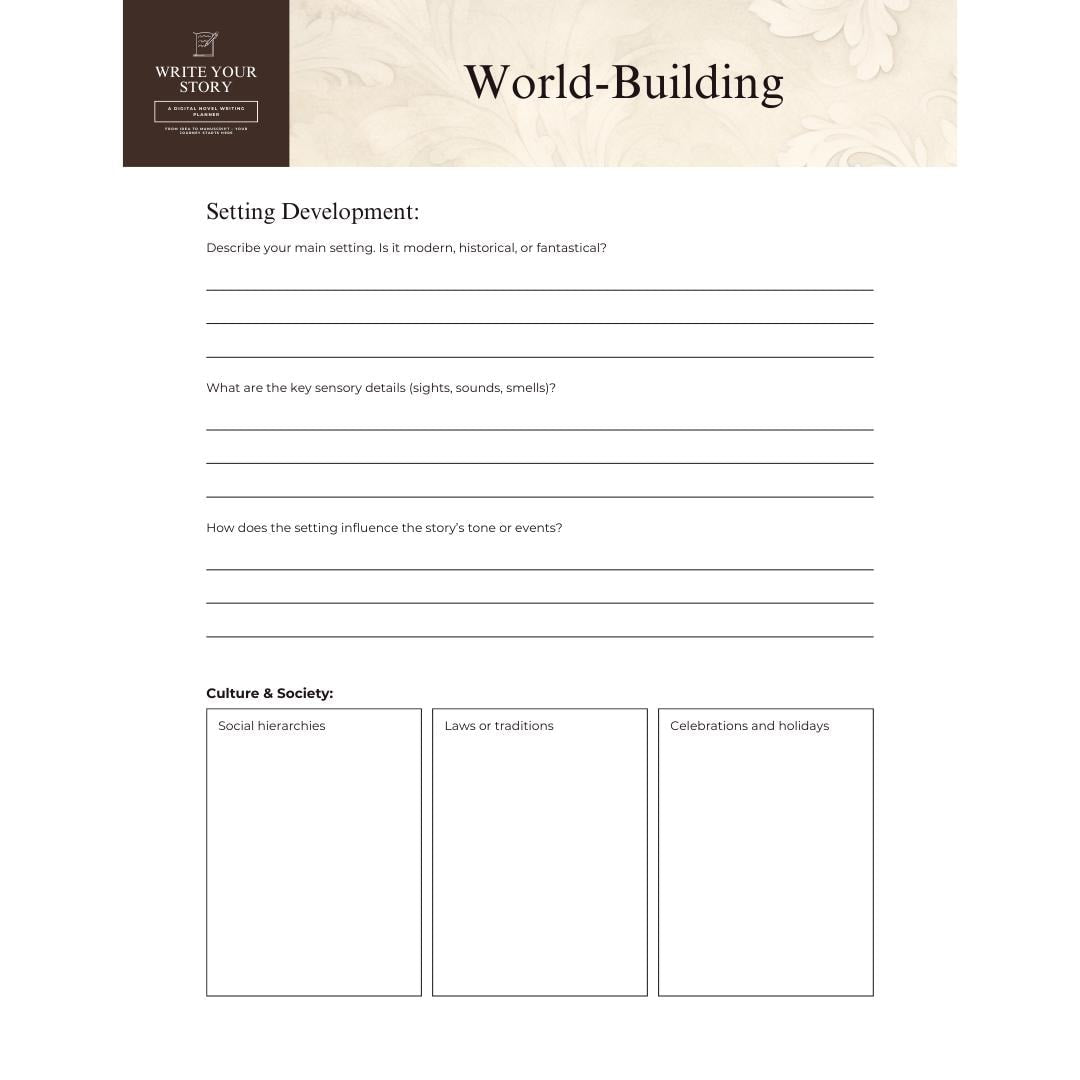 Digital Novel Writing Planner | Story Outline & Book Writing Organizer | Self-Publishing Workbook for Authors and Writers | Canva Template - Social Canvas