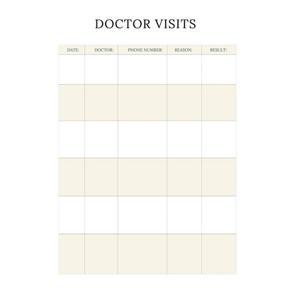 Medical Planner Canva Template | Printable Health Tracker | Doctor Appointment and Medication Log | Wellness and Symptom Journal - Social Canvas