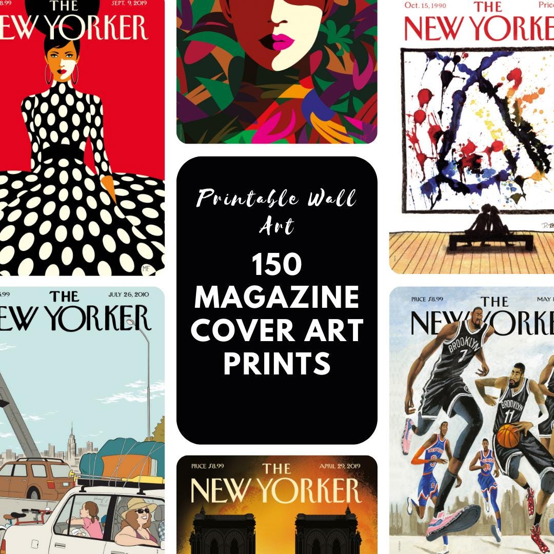 150 Magazine Cover Art Prints | Printable Wall Art | Iconic & Vintage Covers | New Yorker, Retro and Modern Designs | 300 DPI - Social Canvas