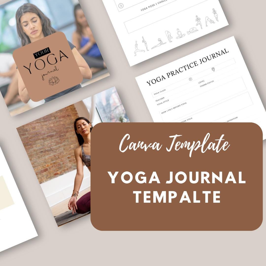 Yoga Journal Canva Template | Printable Yoga Planner | Yoga Practice Log | Meditation Tracker | Digital Download - Social Canvas