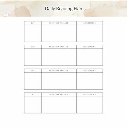 Daily Bible Study Planner | Prayer Journal and Scripture Reflection | Digital Christian Devotional - Social Canvas