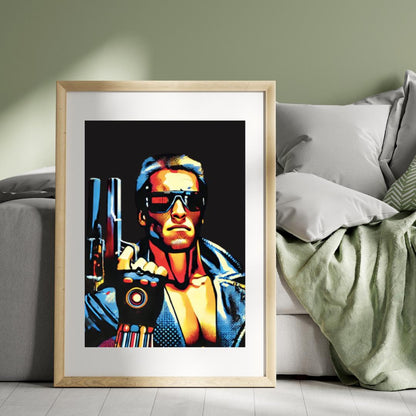 Terminator Style Pop Art Poster - Iconic Sci-Fi Movie Wall Decor - Social Canvas