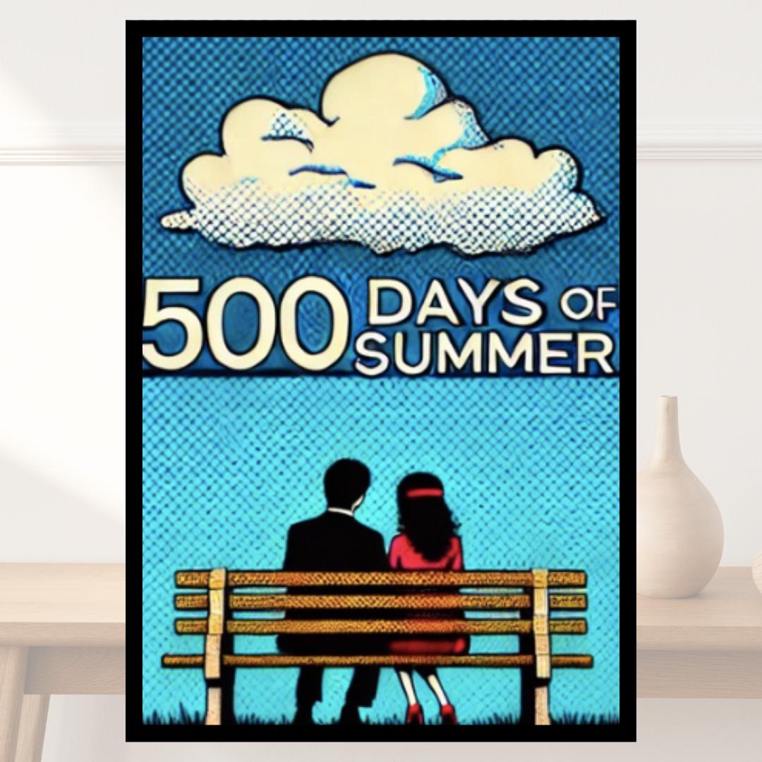 500 Days of Summer Style Pop Art Poster - Romantic Movie Wall Decor - Social Canvas