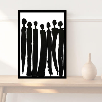 Minimalist Black Silhouette Art Print | Abstract Figurative Wall Art | Contemporary Modern Home Decor - Social Canvas