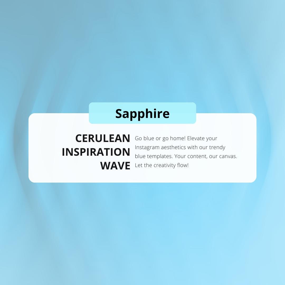 100 Blue Instagram Post Templates Canva | Aesthetic IG Post Templates | Editable & Customizable | Social Media Planner, Analytics Guide - Social Canvas