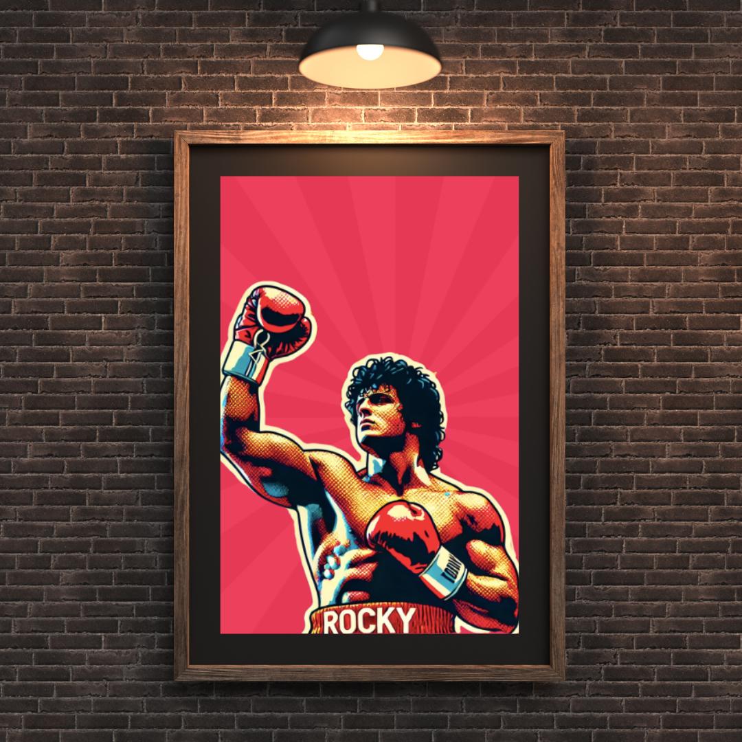 Rocky Style Pop Art Poster - Iconic Boxing Champion Wall Decor - Social Canvas