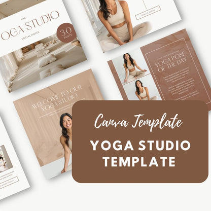Yoga Studio Social Media Templates | Canva Marketing Kit for Instructors & Wellness Coaches - Social Canvas