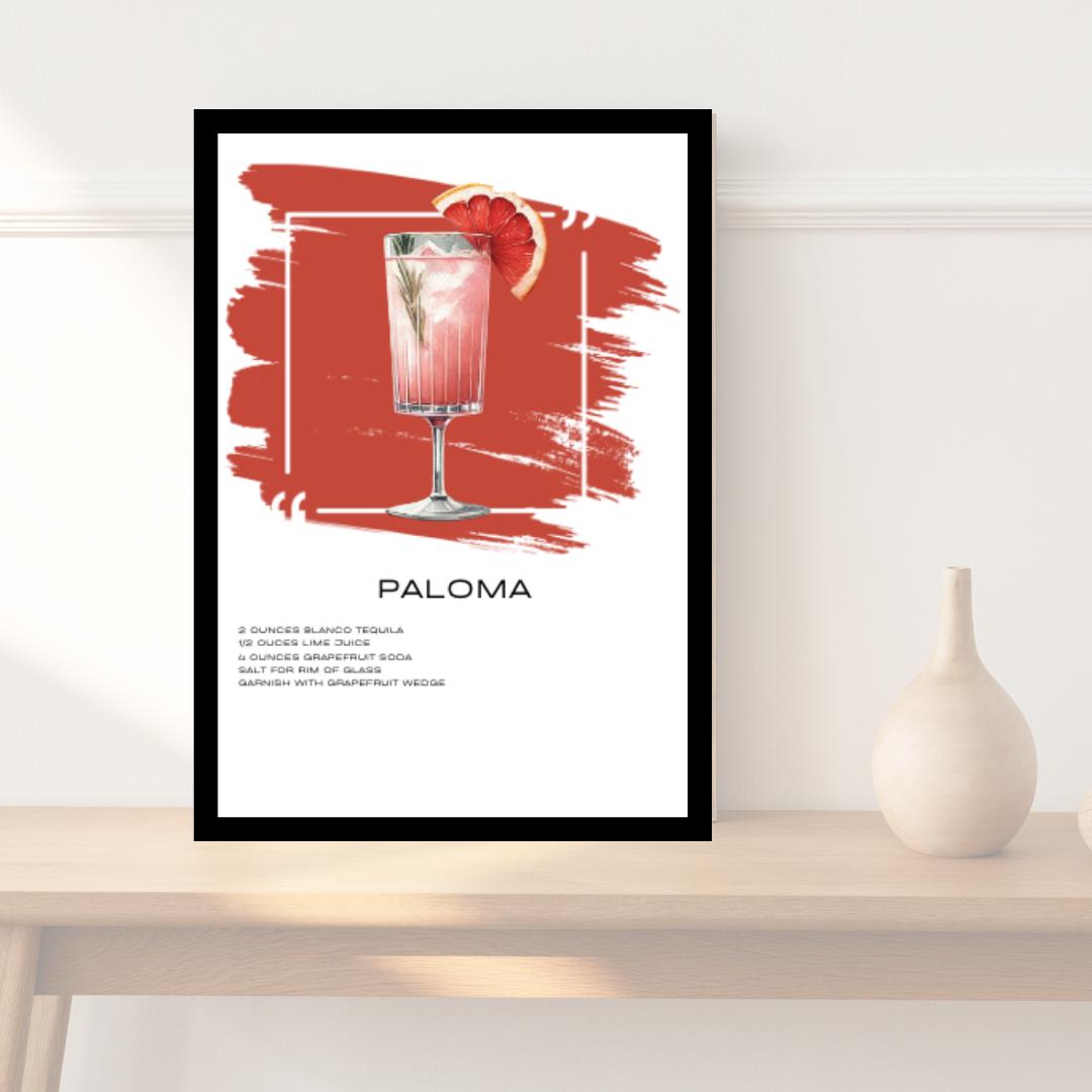 Paloma Recipe Art Print - Refreshing Tequila Cocktail Wall Decor - Social Canvas