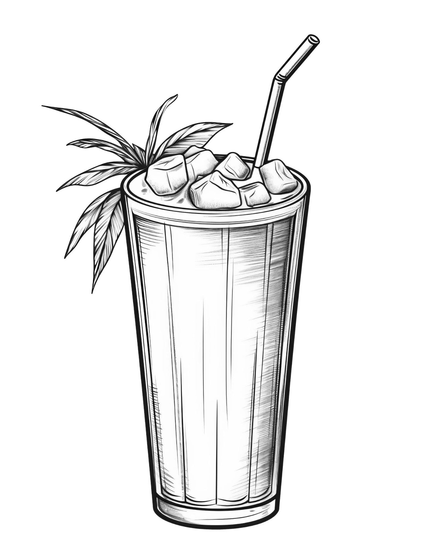 Cocktail Coloring Book | 25-Page Canva Template with Stylish Drink Designs | Fun Cocktail-Themed Coloring Pages for Adults - Social Canvas