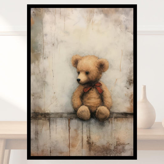 Vintage Teddy Bear Art Print | Nostalgic and Cozy Wall Decor | Nursery Wall Art Print | 200 Beautifully Made Kids Wall Art Prints | - Social Canvas