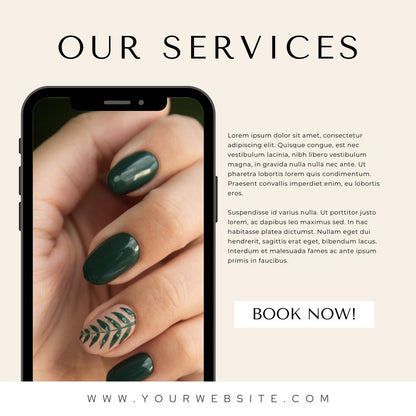 Nail Tech Social Media Canva Templates | Beauty Salon & Nail Artist Marketing | Social Media Planner, Analytics Guide - Social Canvas