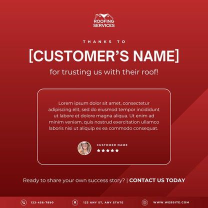 30 Roofing Social Media Templates | Editable Canva Marketing Graphics | Roofing Business Instagram & Facebook Posts | Instant Download - Social Canvas