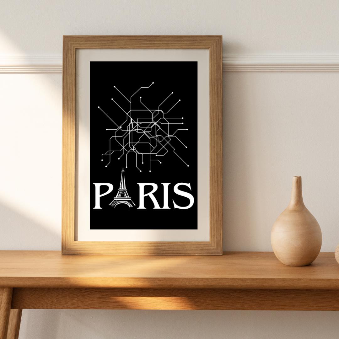 Modern 5 Subway Art Prints, New York, Paris, London, Berlin Minimalist Black and White City Map Poster, Contemporary Urban Wall Art - Social Canvas