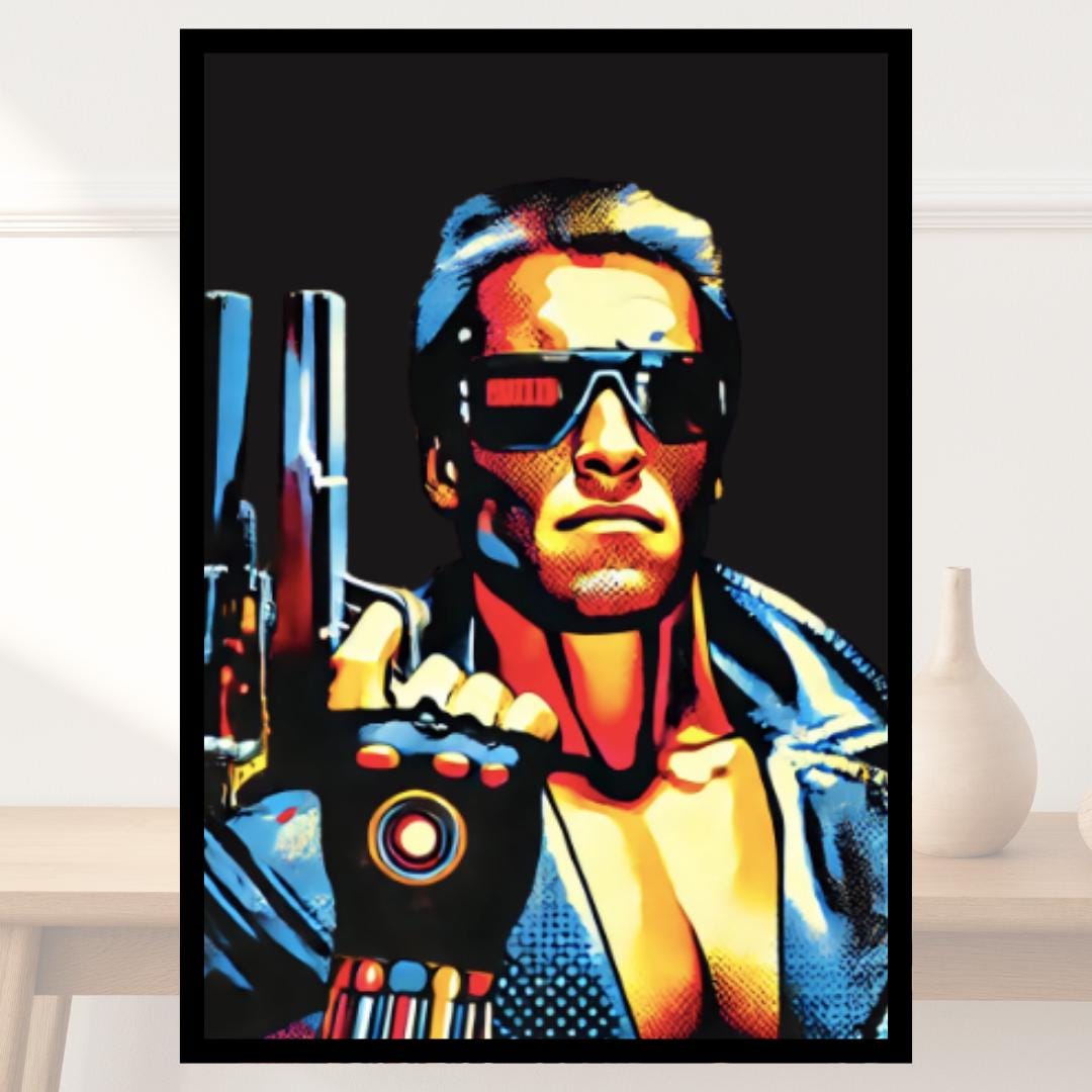 Terminator Style Pop Art Poster - Iconic Sci-Fi Movie Wall Decor - Social Canvas