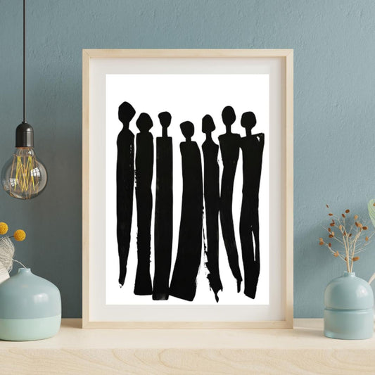 Minimalist Black Silhouette Art Print | Abstract Figurative Wall Art | Contemporary Modern Home Decor - Social Canvas