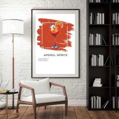 Aperol Spritz Recipe Art Print - Vibrant Cocktail Decor for Home Bars - Social Canvas