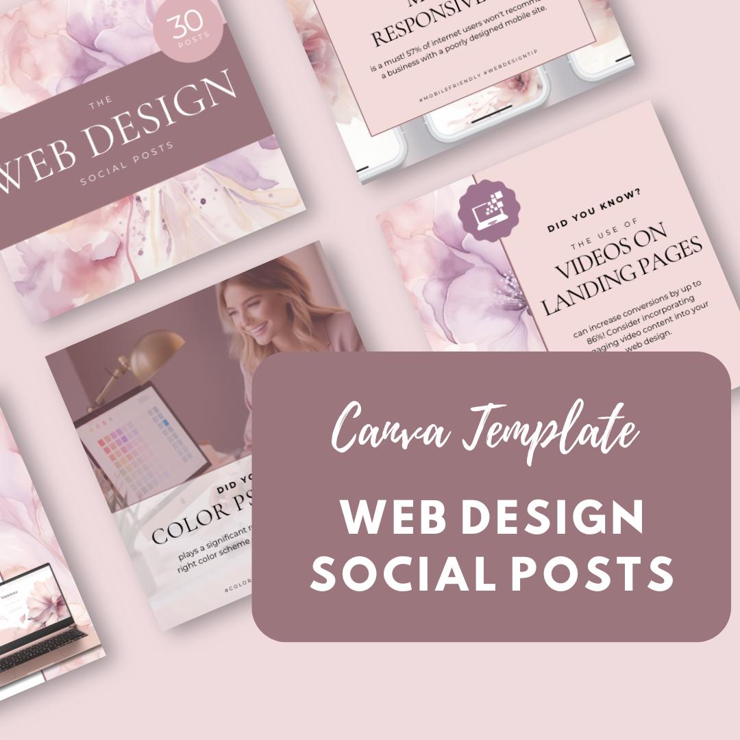 Web Design Social Media Canva Templates | Digital Agency Marketing Kit for Web Designers & Freelancers - Social Canvas