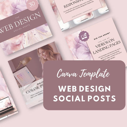 Web Design Social Media Canva Templates | Digital Agency Marketing Kit for Web Designers & Freelancers - Social Canvas