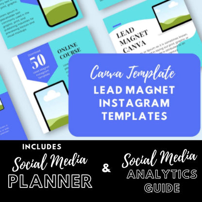 Lead Magnet Instagram Templates Canva | Online Course & Freebie Promotion | Social Media Planner, Analytics Guide - Social Canvas