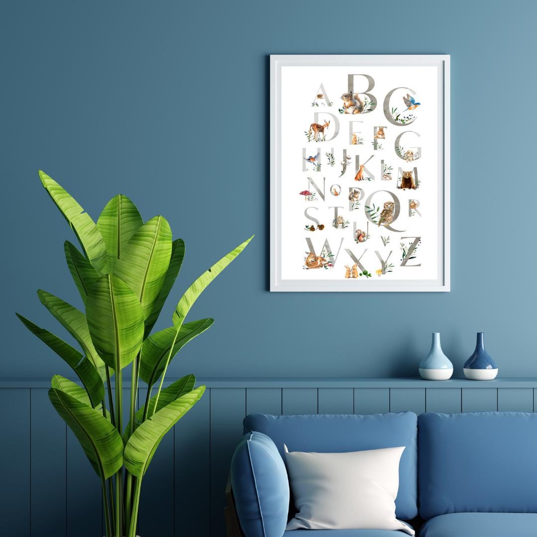 Set of 5 Kids Alphabet and Numbers Posters - Educational Wall Art for Learning - Social Canvas