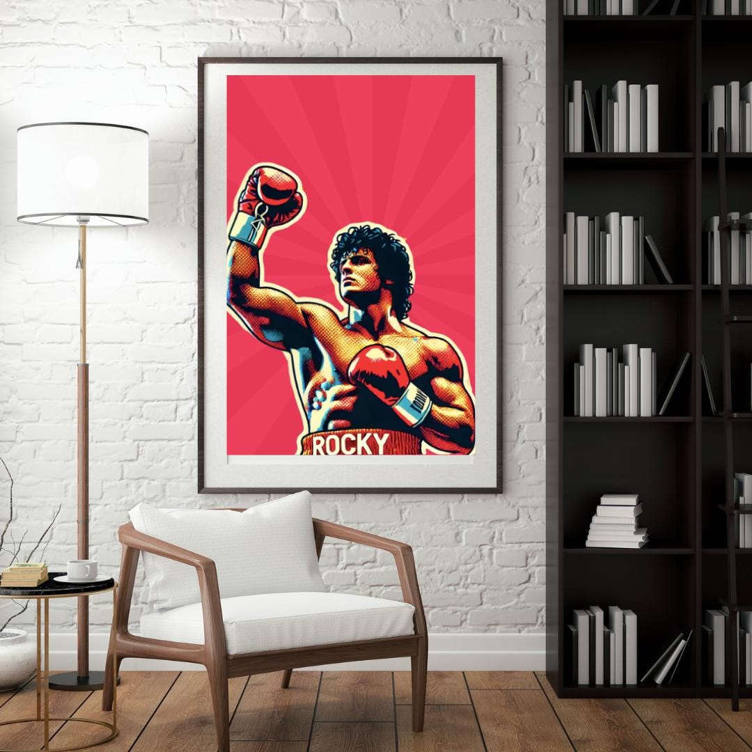 Rocky Style Pop Art Poster - Iconic Boxing Champion Wall Decor - Social Canvas