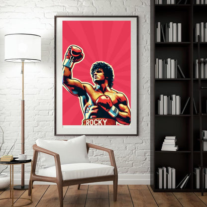 Rocky Style Pop Art Poster - Iconic Boxing Champion Wall Decor - Social Canvas