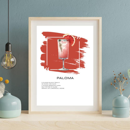 Paloma Recipe Art Print - Refreshing Tequila Cocktail Wall Decor - Social Canvas